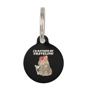 Placa Para Mascotas Amantes del Bulldog Prefiero Viajar con Bulldog