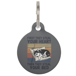 Placa Para Mascotas Amantes divertidos de mascotas Huskies siberianos 