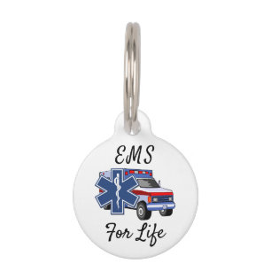 Placa Para Mascotas Ambulancia De EMS Para La Vida