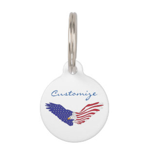 Placa Para Mascotas American Eagle Thunder_Cove patriótico el 4 de