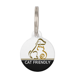 Placa Para Mascotas Amigable con gatos