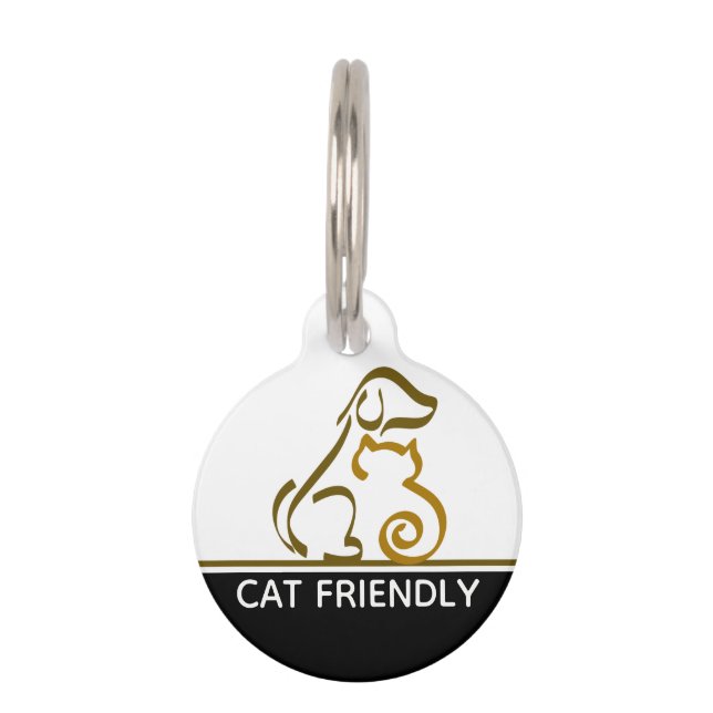 Placa Para Mascotas Amigable con gatos (Anverso)