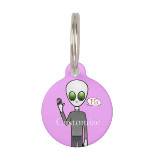 Placa Para Mascotas Amigable Waving Alien Thunder_Cove