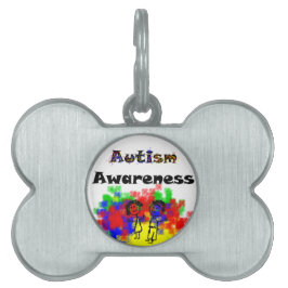 Placa Para Mascotas Amigos de la conciencia del autismo