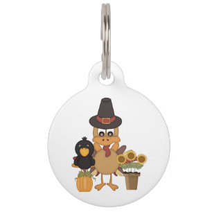 Placa Para Mascotas Amigos de Turquía de la acción de gracias