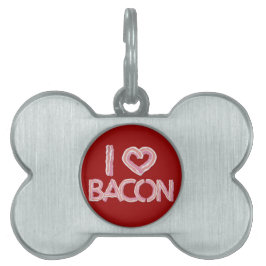 Placa Para Mascotas Amo a Bacon