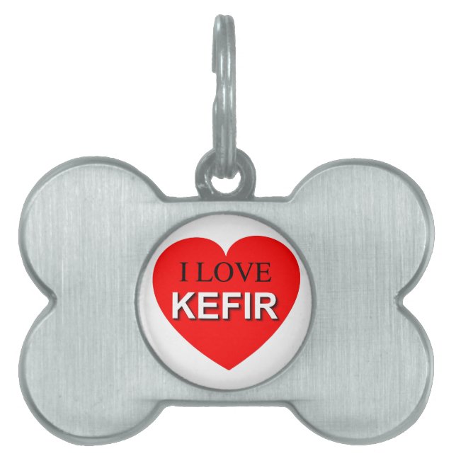 Placa Para Mascotas Amo a Kefir (Frente)