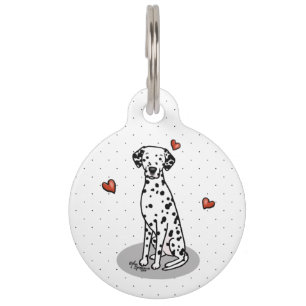 Placa Para Mascotas Amo a los dálmatas (negro 1) Corazón Perro lindo