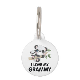 Placa Para Mascotas Amo a mi abuela Pandas bebés y adultos lindos