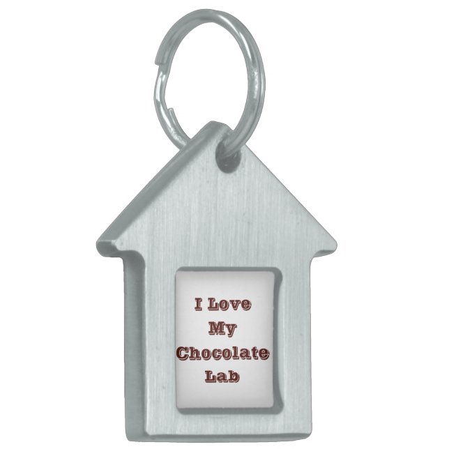 Placa Para Mascotas Amo a mi Labrador Chocolate (Frente Izquierda)