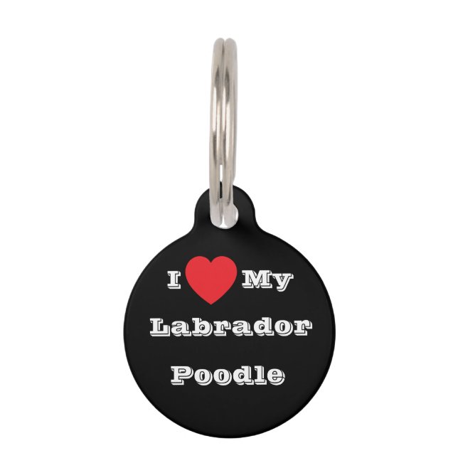 Placa Para Mascotas Amo a mi Labrador Poodle (Anverso)