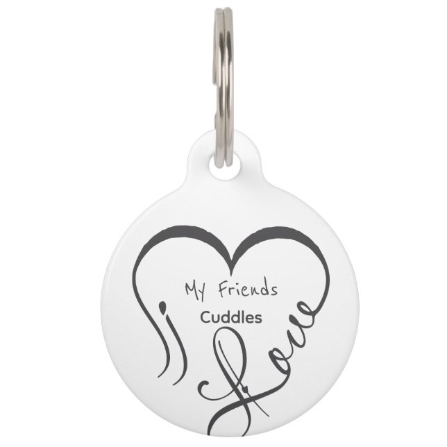 Placa Para Mascotas Amo a mis amigos - Mimos (Anverso)