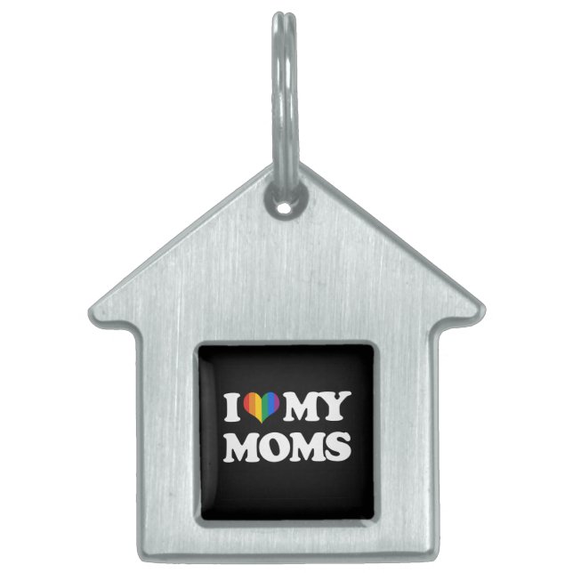 PLACA PARA MASCOTAS AMO A MIS MAMÁES (Frente)