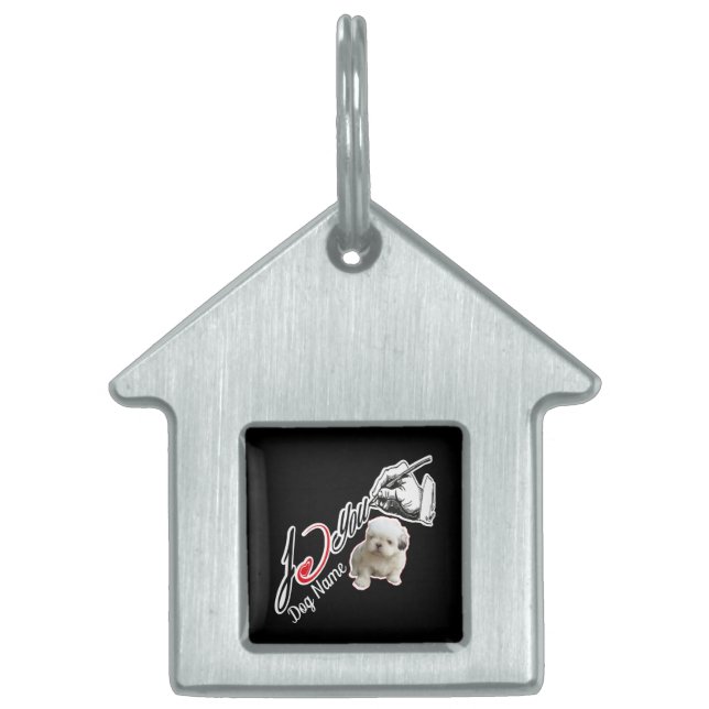 Placa Para Mascotas Amo a Shichon (Frente)