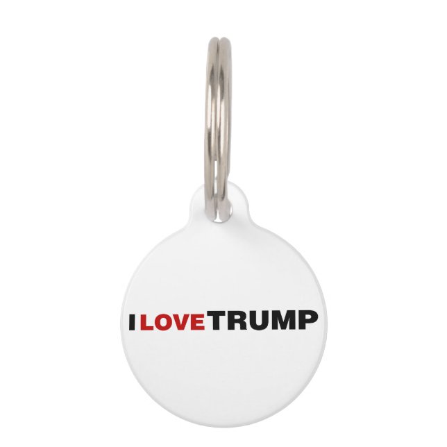 Placa Para Mascotas Amo a Trump (Anverso)
