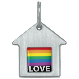Placa Para Mascotas Amo arcoiris, orgullo, LGBT, celebración de etique