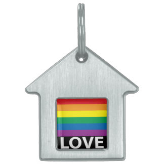 Placa Para Mascotas Amo arcoiris, orgullo, LGBT, celebración de etique