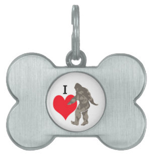 PLACA PARA MASCOTAS AMO BIGFOOT 1