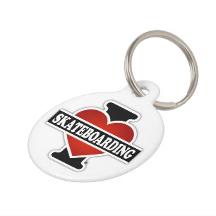 Placa Para Mascotas Amo el andar en monopatín