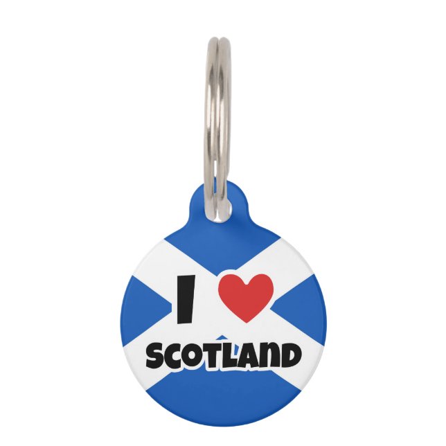 Placa Para Mascotas Amo Escocia (Anverso)