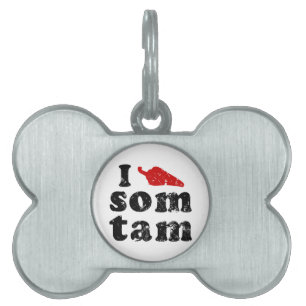 Placa Para Mascotas Amo La Comida Isaan Tailandesa.