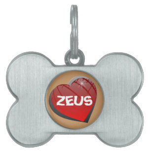 Placa Para Mascotas Amo la etiqueta del mascota del perrito de Zeus