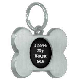Placa Para Mascotas Amo Mi Laboratorio Negro