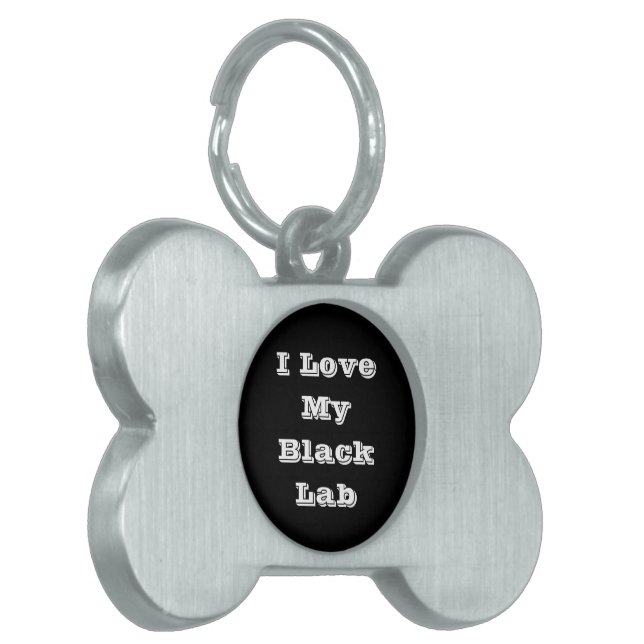 Placa Para Mascotas Amo Mi Laboratorio Negro (Frente Izquierda)