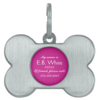 Placa Para Mascotas Amor de Mariposa | Color Sólido Magenta 1 Personal