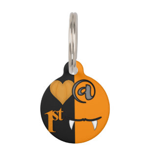 Placa Para Mascotas Amor En La Primera Bite Halloween