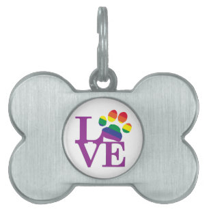 Placa Para Mascotas Amor-Gay-Pawprint-