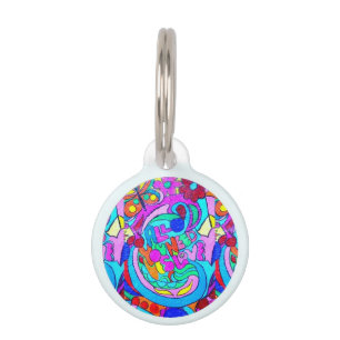 Placa Para Mascotas amor maravilloso del hippie