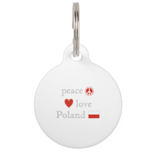 Placa Para Mascotas Amor y Polonia de la paz