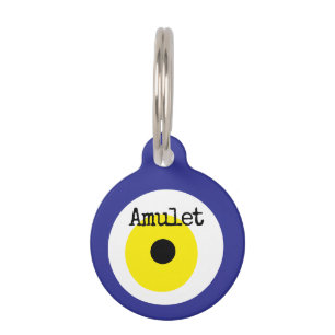 Placa Para Mascotas Amulet de abalorios de ojos malvados de la marina