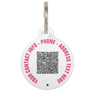 Placa Para Mascotas Análisis de código QR y Personalizado de texto eti