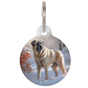 Placa Para Mascotas Anatolian Shepherd Let It Snow Navidades