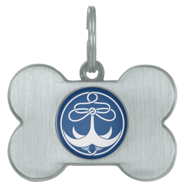 Placa Para Mascotas Ancla con cuerda (Frente)