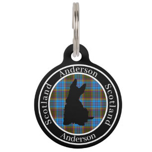 Placa Para Mascotas Anderson Tartan & Scottie Dog Personalizado