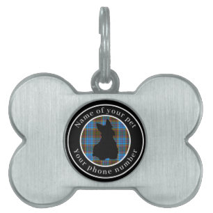 Placa Para Mascotas Anderson Tartan Scottie Dog Personalizado
