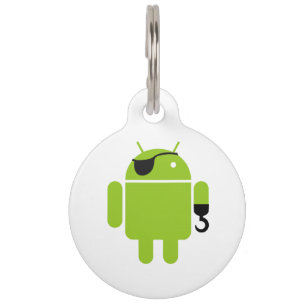 Placa Para Mascotas Android Robot Mighty Pirate
