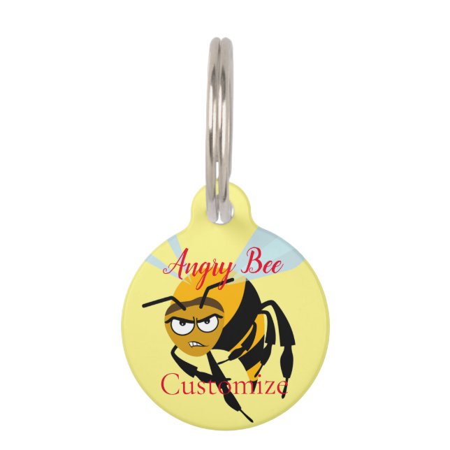 Placa Para Mascotas Angry Bee Thunder_Cove (Anverso)