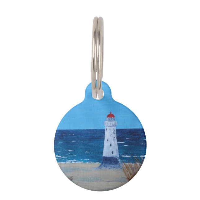 Placa Para Mascotas Anillo de claves del faro de Talacre (Anverso)