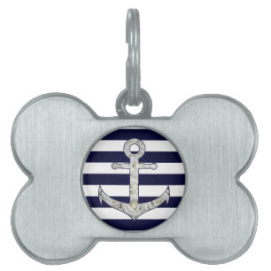 Placa Para Mascotas Anillo de rosa blanco náutico