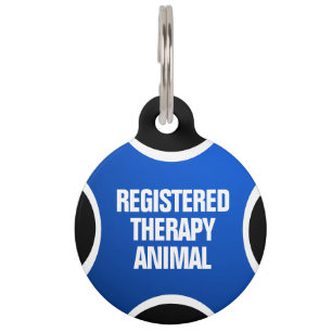 Placa Para Mascotas Animal de terapia con registro azul