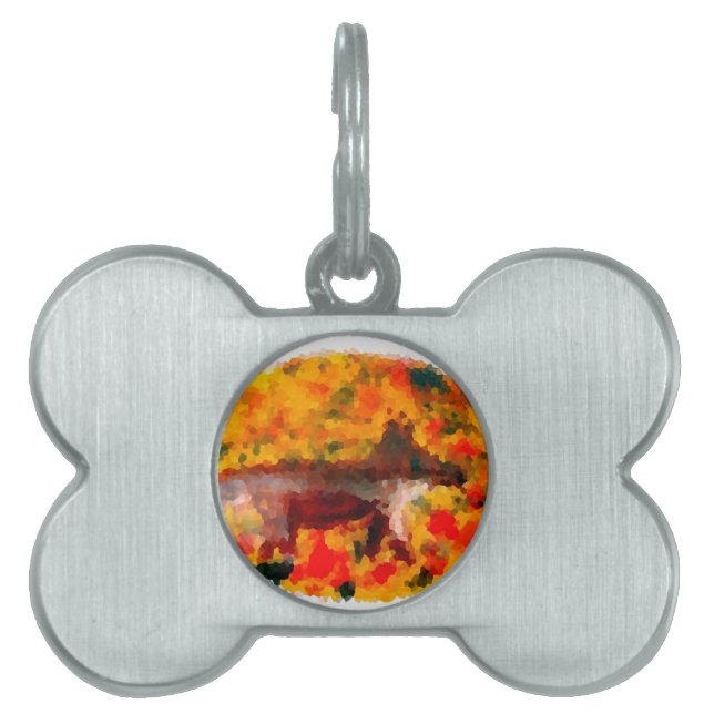 Placa Para Mascotas Animal salvaje de Fox de otoño (Frente)