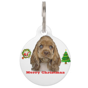 Placa Para Mascotas Animales de Navidad