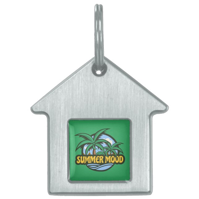 Placa Para Mascotas Ánimo de verano (Frente)