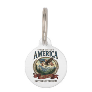 Placa Para Mascotas Aniversario 250 de América