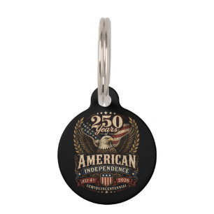 Placa Para Mascotas Aniversario 250 de Estados Unidos EE. UU.