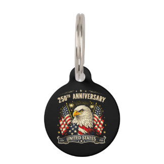 Placa Para Mascotas Aniversario 250 del Día de la Independencia de EE.
